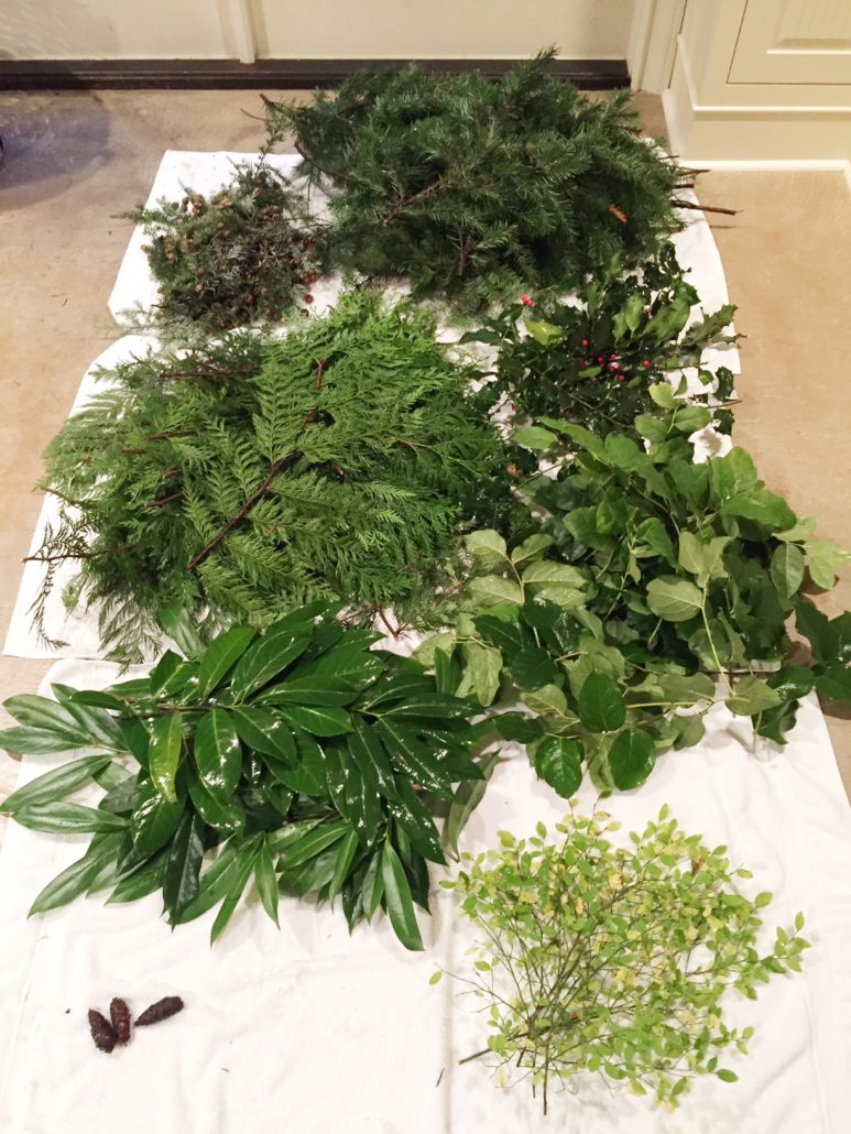 greenery for DIY christmas swag